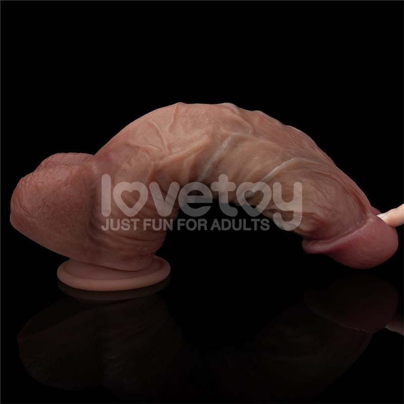 LOVETOY - DILDO DUAL LAYERED XXL 10.5 NEGRO