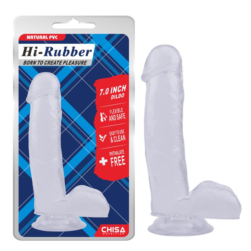 CHISA - DILDO HI-RUBBER 7 TRANSPARENTE