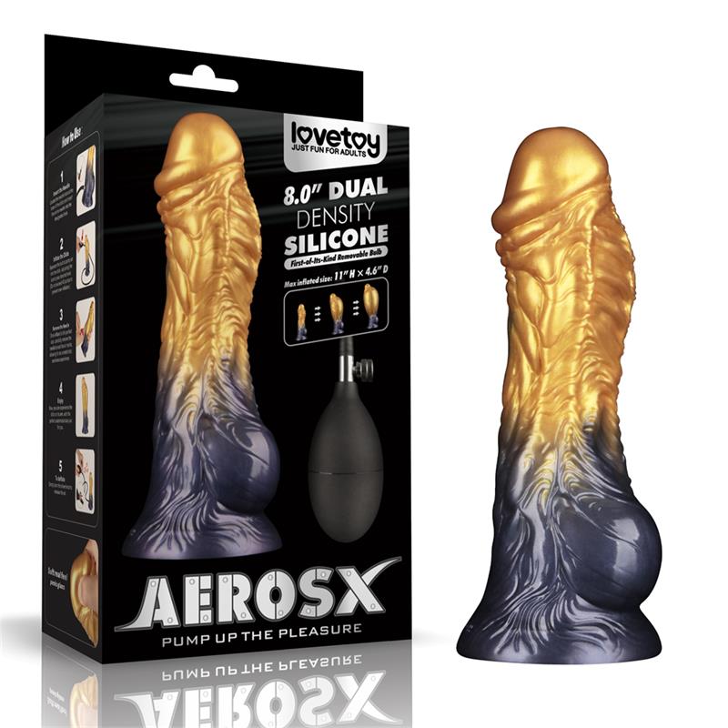 LOVETOY - DILDO INFLABLE SILICONA DUAL DENSITY 8