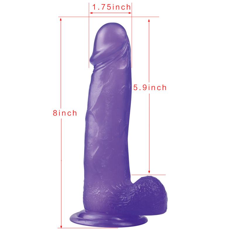 LOVETOY - DILDO JELLY STUDS 8 PÚRPURA