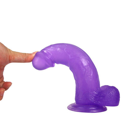 LOVETOY - DILDO JELLY STUDS 8 PÚRPURA