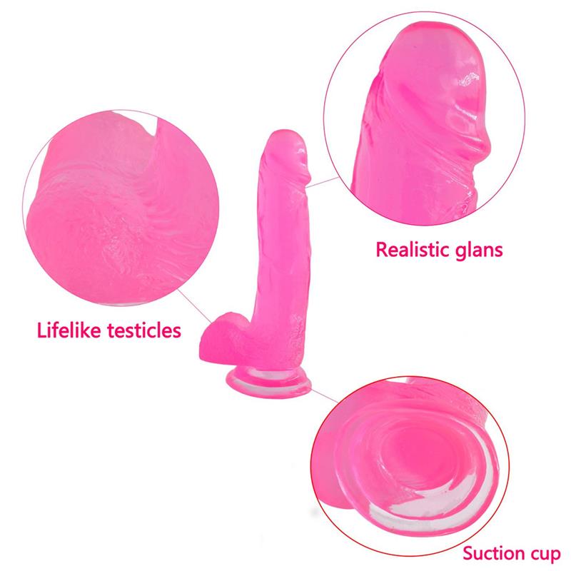LOVETOY - DILDO JELLY STUDS 8 ROSA