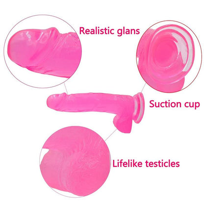 LOVETOY - DILDO JELLY STUDS 8 ROSA