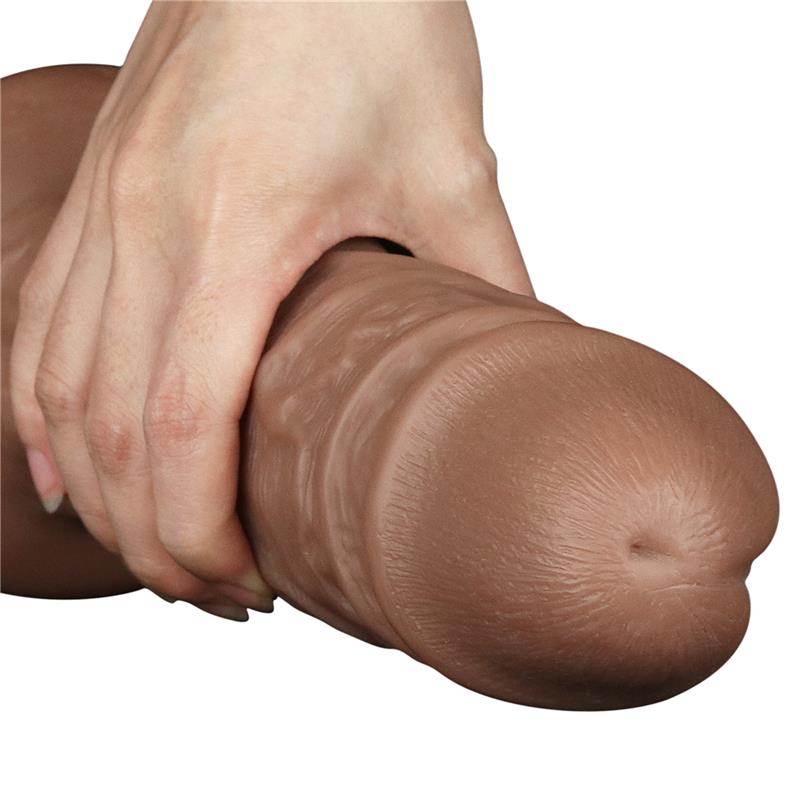LOVETOY - DILDO KING 10.5 CON VIBRACIÓN CHUBBY MARRÓN