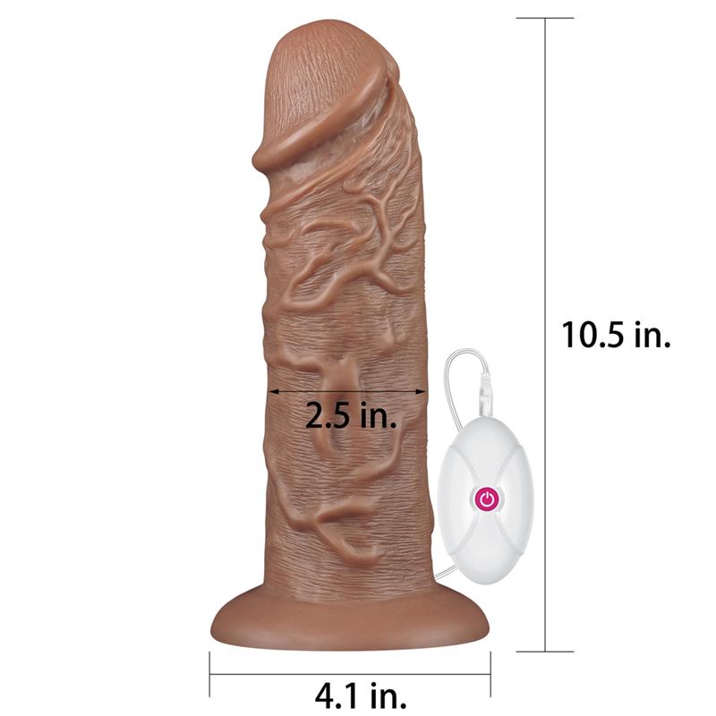 LOVETOY - DILDO KING 10.5 CON VIBRACIÓN CHUBBY MARRÓN