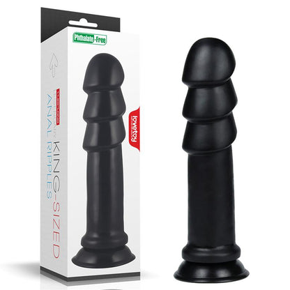 LOVETOY - DILDO KING SIZED ANAL RIPPLES 11.25 NEGRO