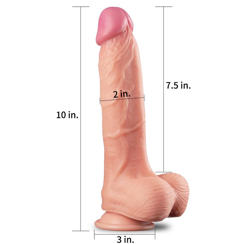 LOVETOY - DILDO NATURE 10 DUAL LAYER NATURAL