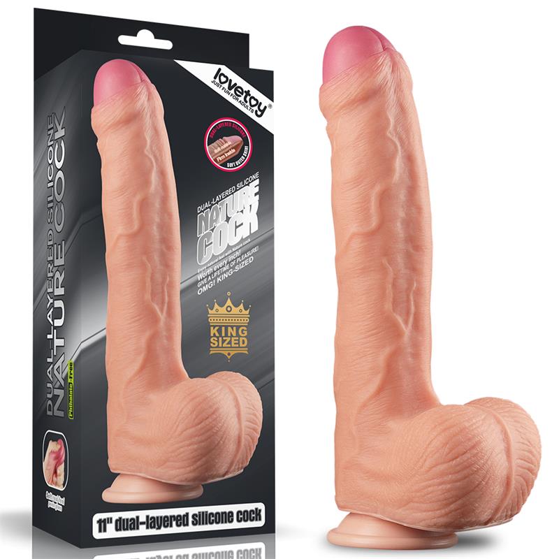 LOVETOY - DILDO NATURE 11 DUAL LAYER NATURAL