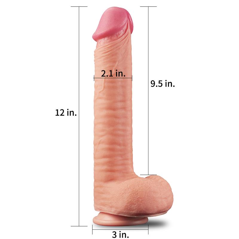 LOVETOY - DILDO NATURE 12 DUAL LAYER NATURAL