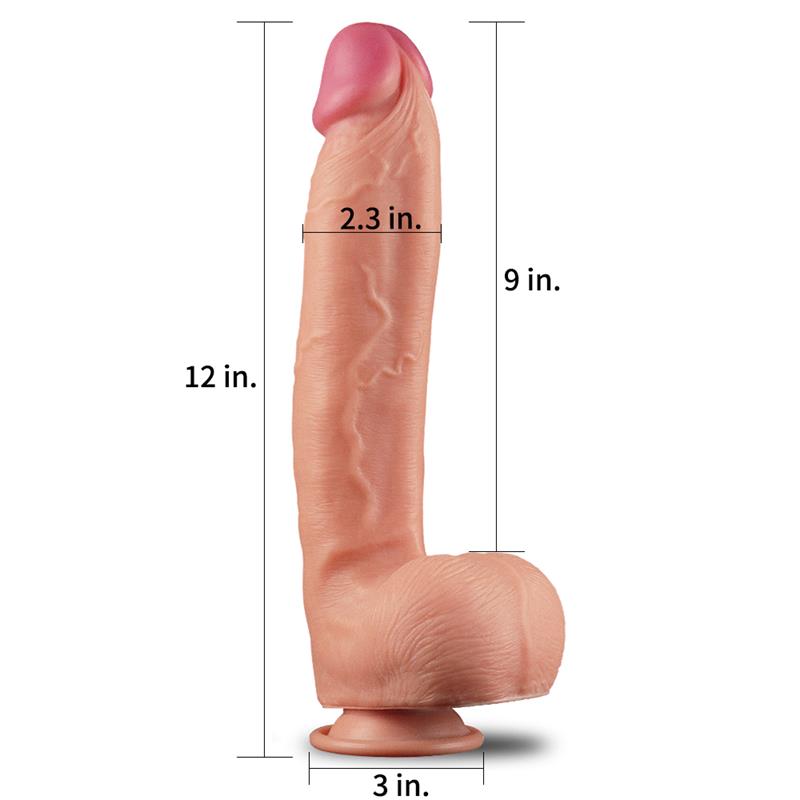 LOVETOY - DILDO NATURE 12 DUAL LAYER NATURAL