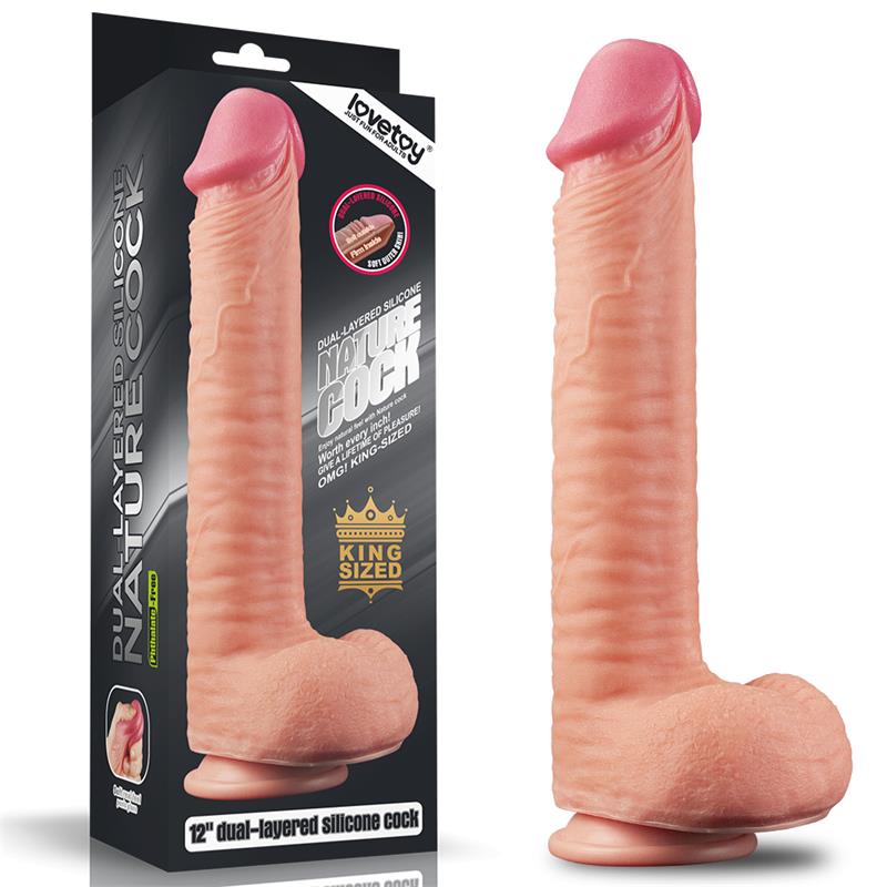 LOVETOY - DILDO NATURE 12 DUAL LAYER NATURAL