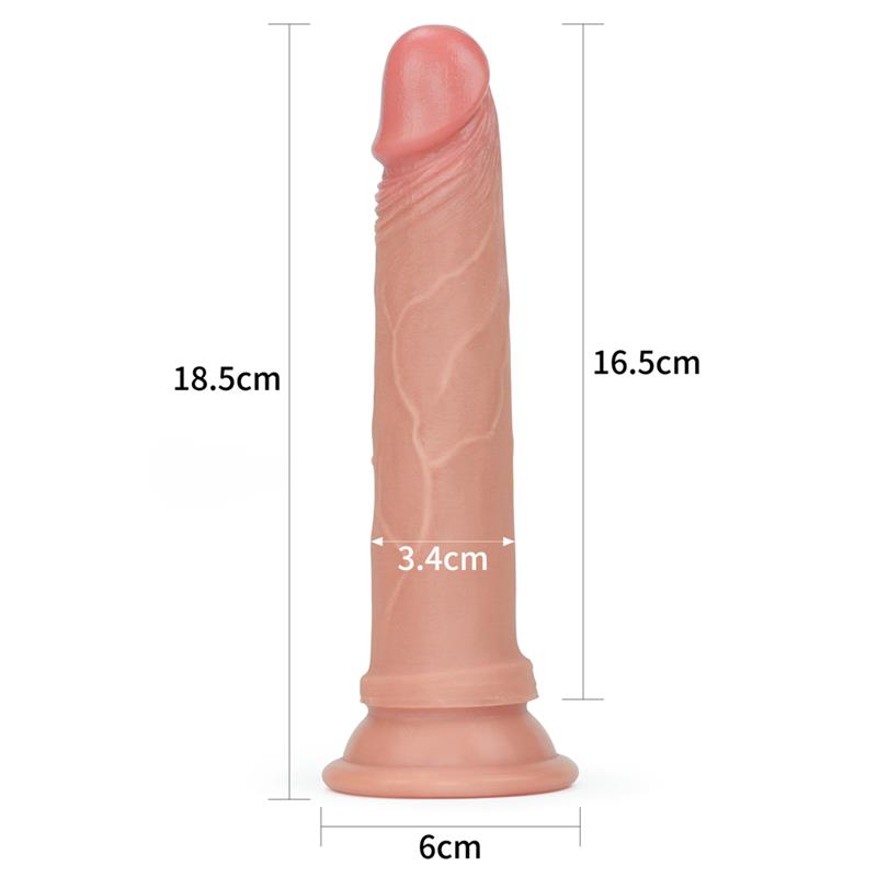 LOVETOY - DILDO NATURE 7 SILICONA LÍQUIDA NATURAL