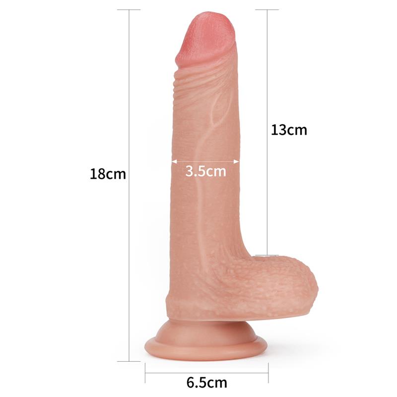 LOVETOY - DILDO NATURE 7 SILICONA LÍQUIDA NATURAL