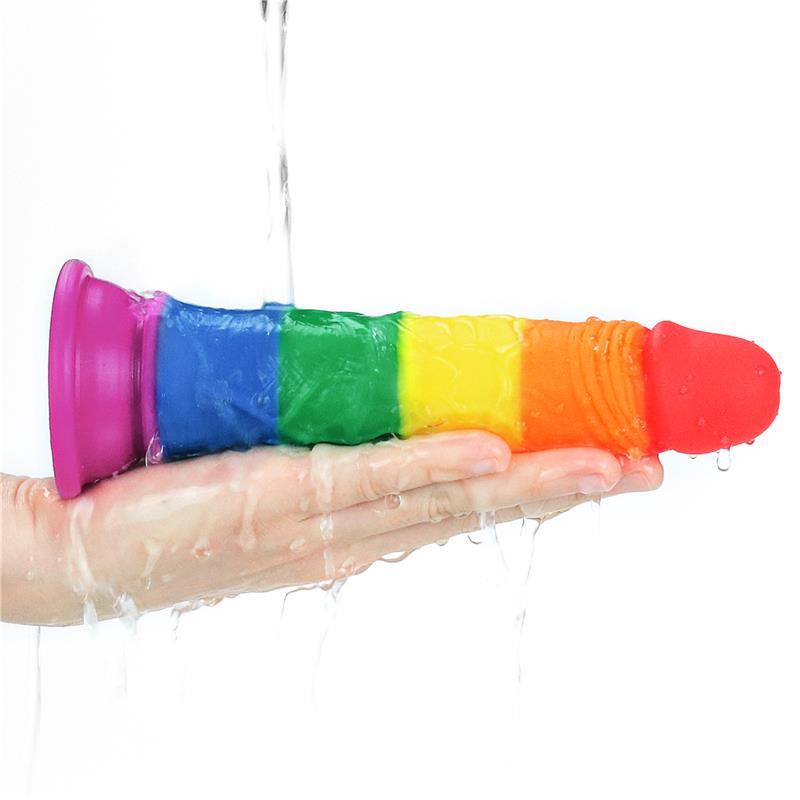 LOVETOY - DILDO PRIDER 7 SILICONA LÍQUIDA LGBT