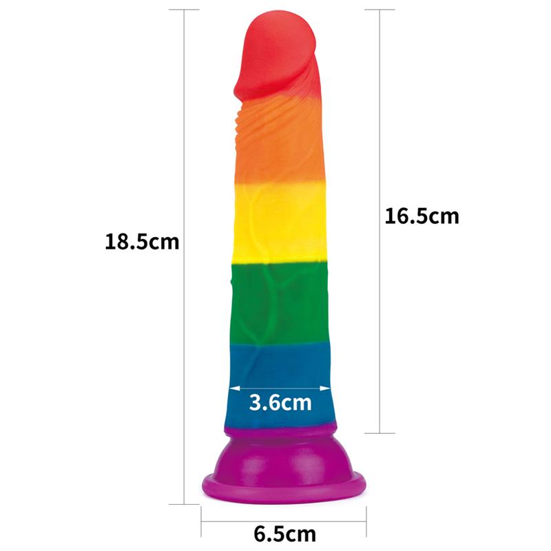 LOVETOY - DILDO PRIDER 7 SILICONA LÍQUIDA LGBT