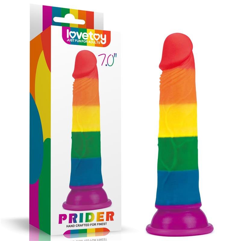 LOVETOY - DILDO PRIDER 7 SILICONA LÍQUIDA LGBT