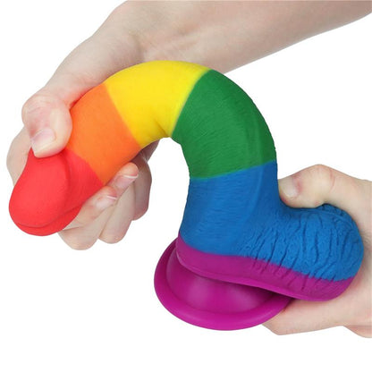 LOVETOY - DILDO PRIDER 7.5 SILICONA LÍQUIDA LGBT