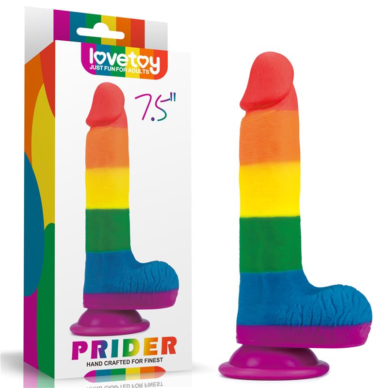 LOVETOY - DILDO PRIDER 7.5 SILICONA LÍQUIDA LGBT
