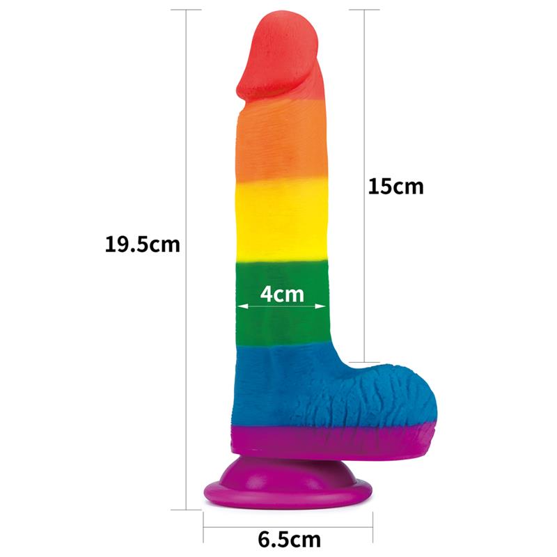 LOVETOY - DILDO PRIDER 7.5 SILICONA LÍQUIDA LGBT