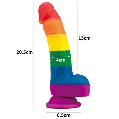 LOVETOY - DILDO PRIDER 8 SILICONA LÍQUIDA LGBT
