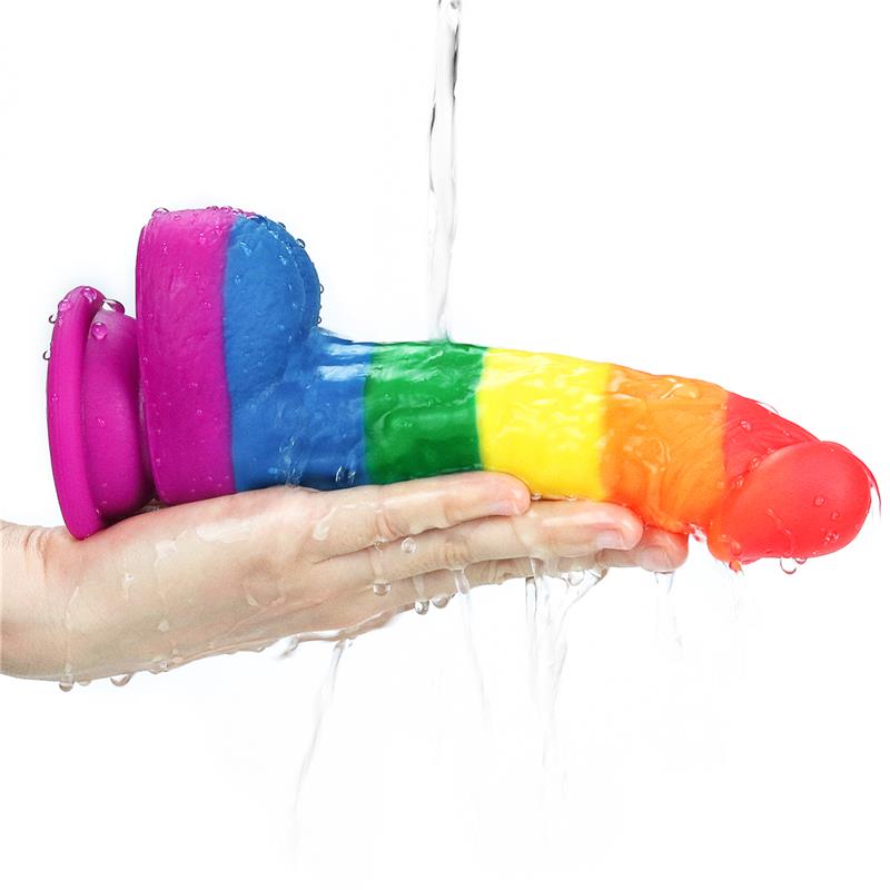 LOVETOY - DILDO PRIDER 8 SILICONA LÍQUIDA LGBT
