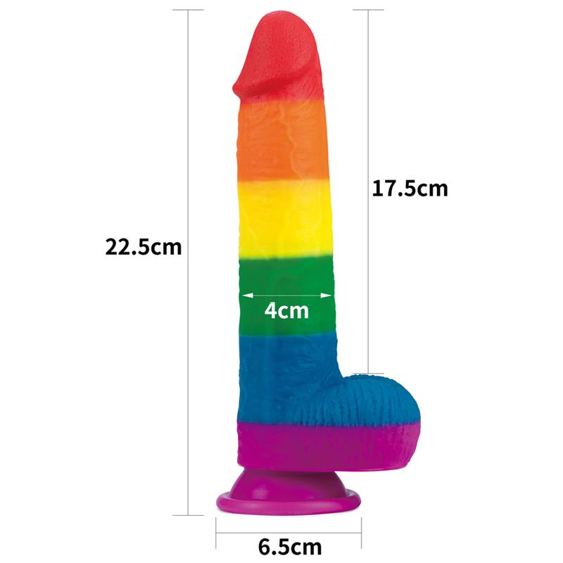 LOVETOY - DILDO PRIDER 9 SILICONA LÍQUIDA LGBT