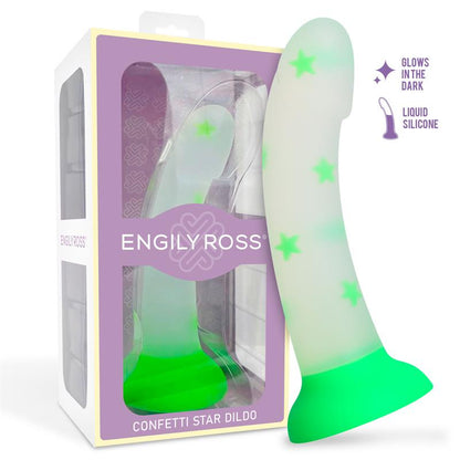 DILDOX BY ENGILY ROSS - DILDO QUE BRILLA EN LA OSCURIDAD CONFETTI STAR 17 CM