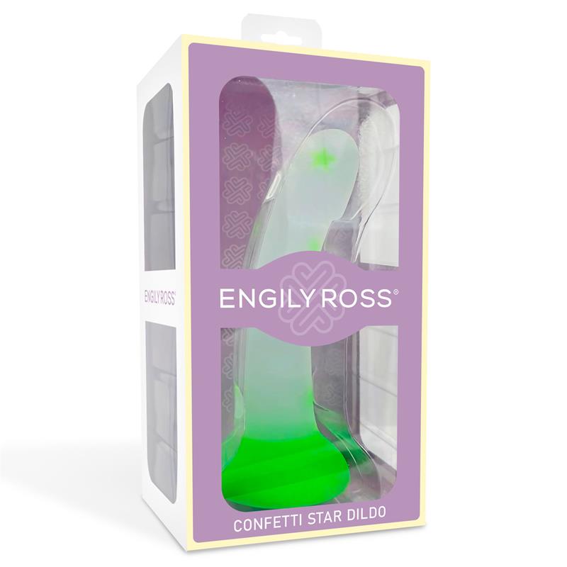 DILDOX BY ENGILY ROSS - DILDO QUE BRILLA EN LA OSCURIDAD CONFETTI STAR 17 CM