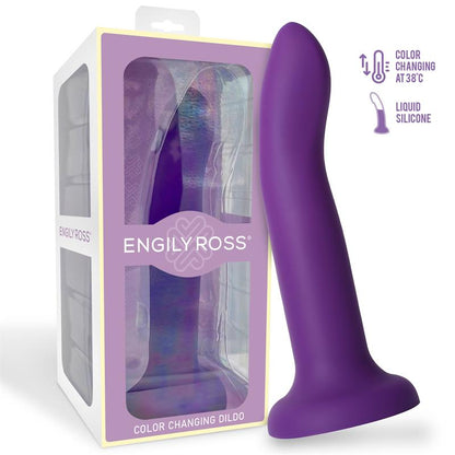 DILDOX BY ENGILY ROSS - DILDO QUE CAMBIA DE COLOR PÚPURA A ROSA TALLA L 21 CM