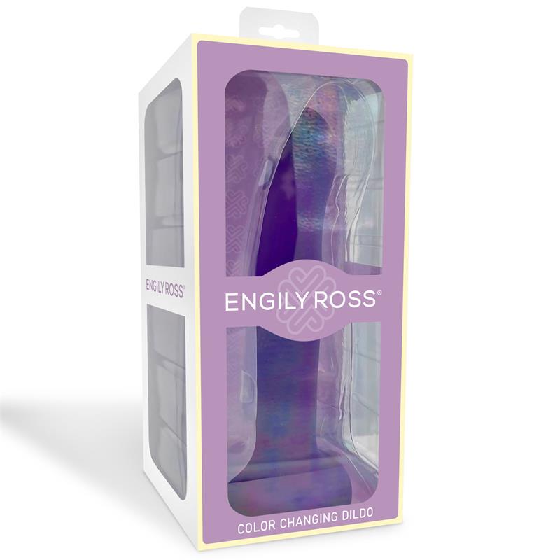 DILDOX BY ENGILY ROSS - DILDO QUE CAMBIA DE COLOR PÚPURA A ROSA TALLA L 21 CM