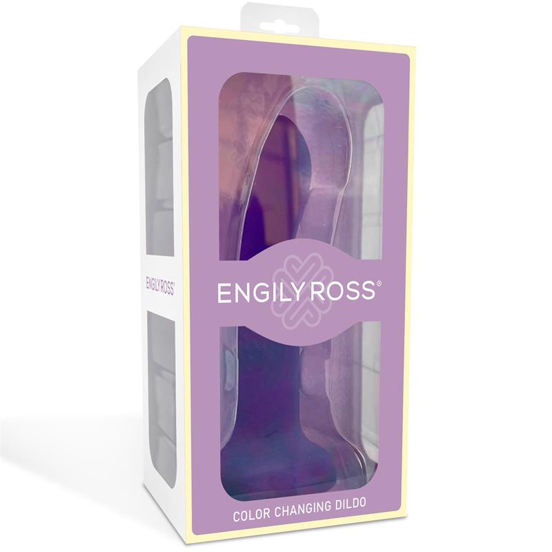 DILDOX BY ENGILY ROSS - DILDO QUE CAMBIA DE COLOR PÚRPURA A ROSA TALLA S 14 CM