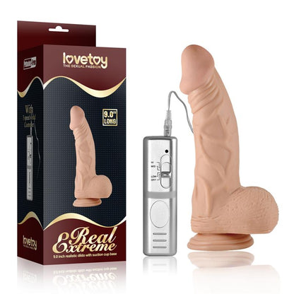 LOVETOY - DILDO REAL EXTREME DILDO CON VIBRACIÓN 9 NATURAL