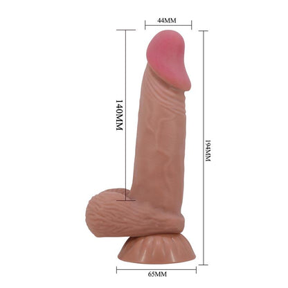 BAILE - DILDO REALISTA CON PIEL DESLIZANTE RETRACTIL 19.4 CM