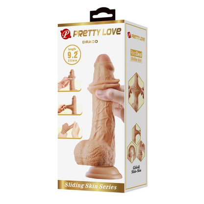 PRETTYLOVE - DILDO REALISTA CON PIEL DESLIZANTE RETRACTIL 23.3 CM