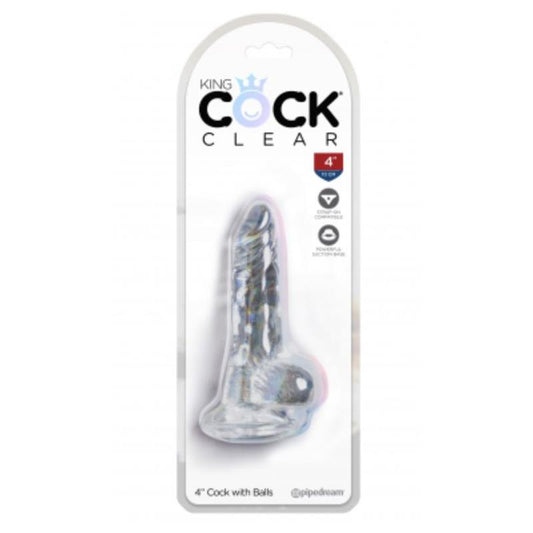 KING COCK - DILDO REALISTA CON TESTICULOS 4 TRANSPARENTE