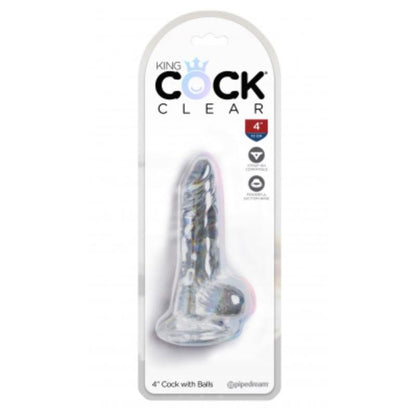 KING COCK - DILDO REALISTA CON TESTICULOS 4 TRANSPARENTE