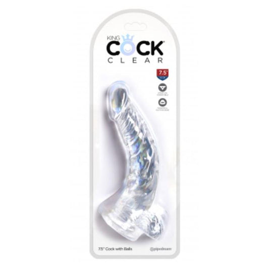 KING COCK - DILDO REALISTA CON TESTICULOS 7,5 TRANSPARENTE
