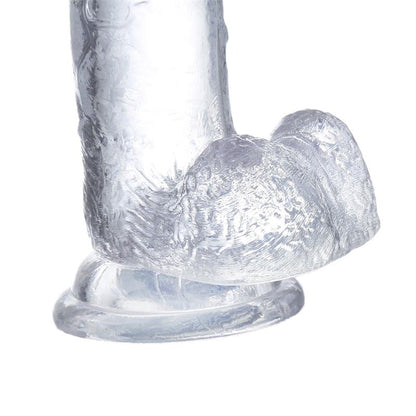 GLAZED - DILDO REALISTA CON TESTÍCULOS MATERIAL CRISTALINO 15,5 CM