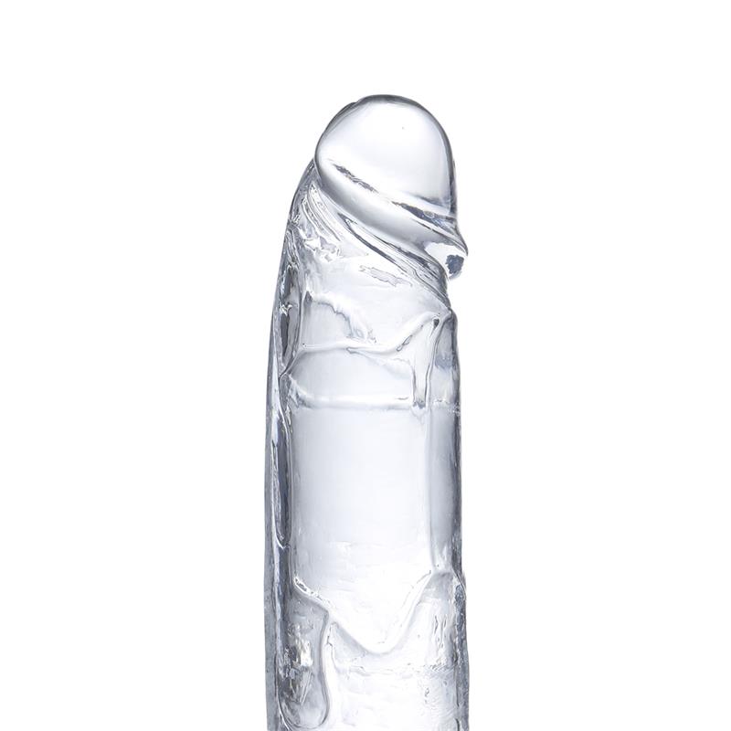 GLAZED - DILDO REALISTA CON TESTÍCULOS MATERIAL CRISTALINO 15,5 CM