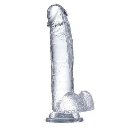 GLAZED - DILDO REALISTA CON TESTÍCULOS MATERIAL CRISTALINO 18 CM