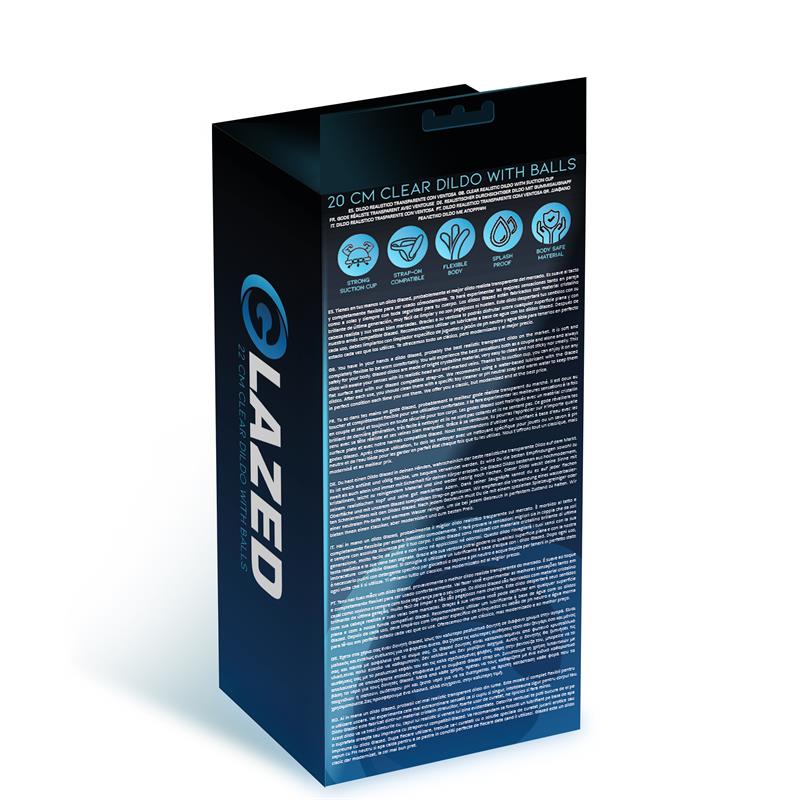 GLAZED - DILDO REALISTA CON TESTÍCULOS MATERIAL CRISTALINO 20 CM