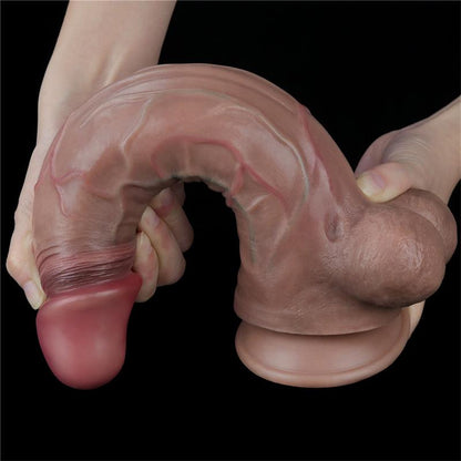 LOVETOY - DILDO REALISTA DOBLE CAPA SILICONA PLATINUM 11.5