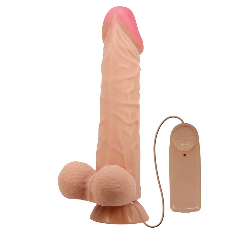 BAILE - DILDO REALISTA DOBLE DENSIDAD PIEL DESLIZANTE RETRACTIL 24 CM