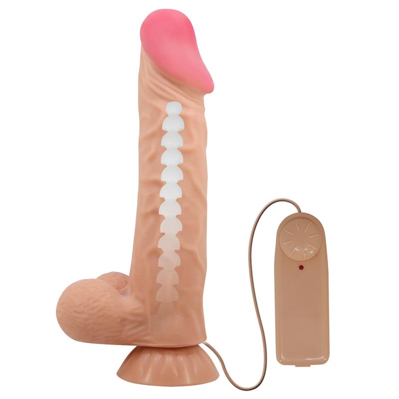 BAILE - DILDO REALISTA DOBLE DENSIDAD PIEL DESLIZANTE RETRACTIL 24 CM