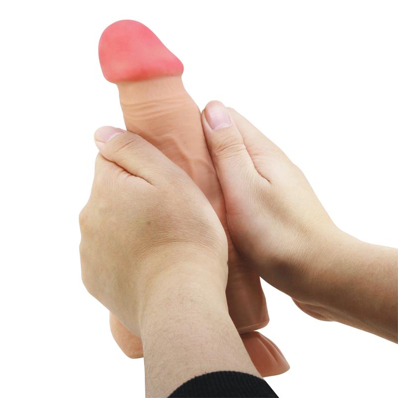 BAILE - DILDO REALISTA DOBLE DENSIDAD PIEL DESLIZANTE RETRACTIL