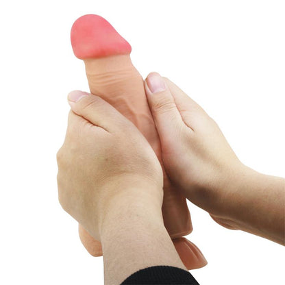 BAILE - DILDO REALISTA DOBLE DENSIDAD PIEL DESLIZANTE RETRACTIL