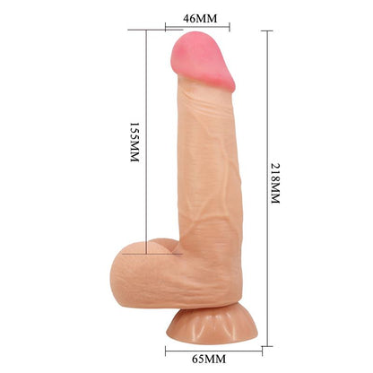 BAILE - DILDO REALISTA PIEL DESLIZANTE RETRACTIL 21.8 CM