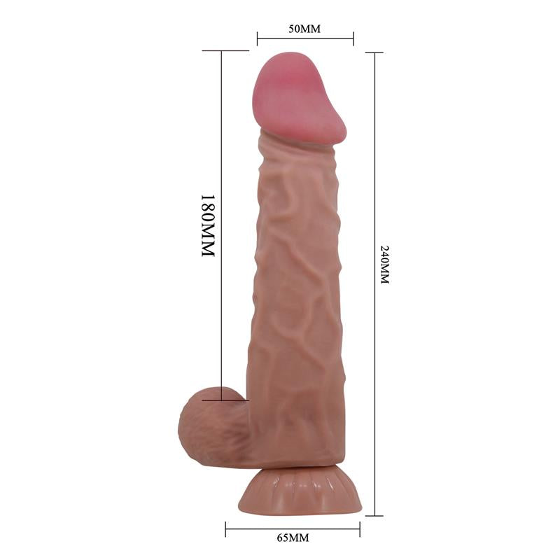 BAILE - DILDO REALISTA PIEL DESLIZANTE RETRACTIL 24 CM