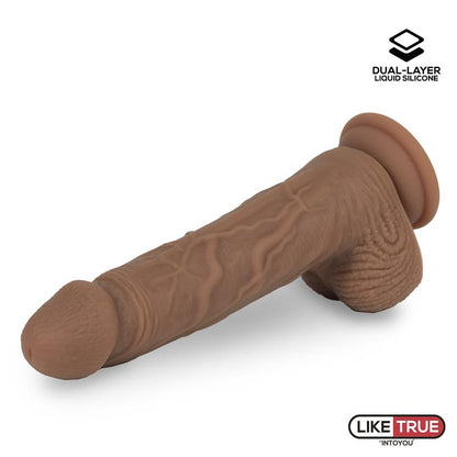 LIKETRUE - DILDO REALISTA SILICONA LÍQUIDA DUAL LAYER 8.25 BRONCEADO