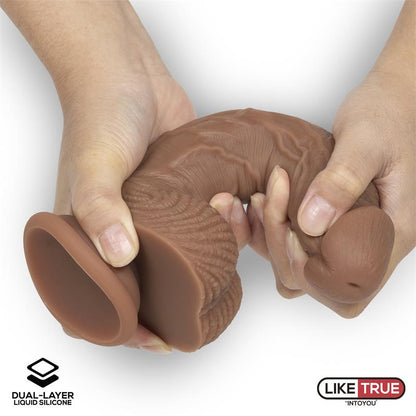 LIKETRUE - DILDO REALISTA SILICONA LÍQUIDA DUAL LAYER 8.25 BRONCEADO